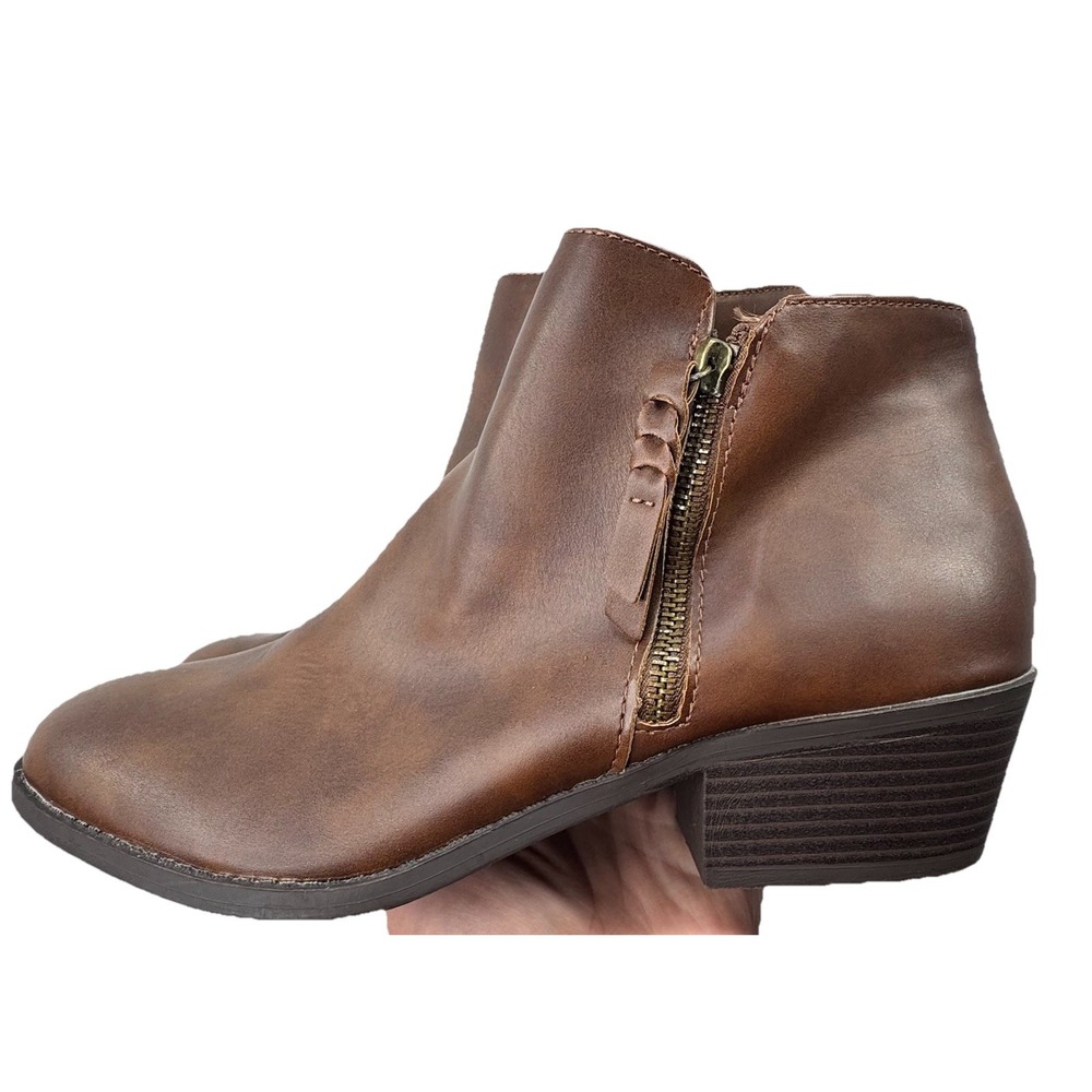 Arizona Jean Co Boots AZ Canyon Women's Size 11 Double Zip Ankle Booties Brown